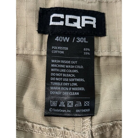CQR MENS Tactical Khaki Tan Cargo Ripstop Hiking Pants TPL 106 Size 38 x 27 - Picture 7 of 7